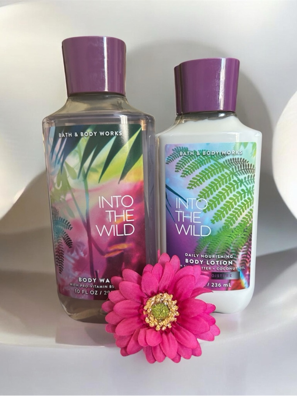 Bath & Body Works Into The Wild Body Wash & Lotion MANDARIN, PEAR BLOSSOM & MUSK